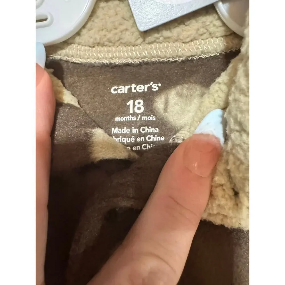 5/$25 NWT 18 month baby boy fleece one piece football outfit